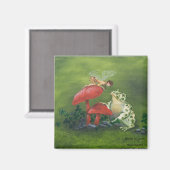 "Fairy and Frog" vierkante magneet (Voorkant / Achterkant)