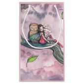 Fairy and Owl Whimsical Fantasy Art Klein Cadeauzakje (Achterkant)