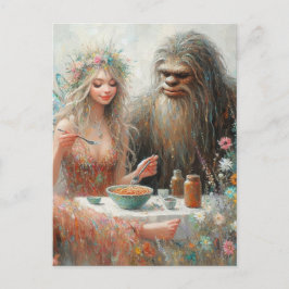 Fairy and Sasquatch Spaghetti Picnic Briefkaart