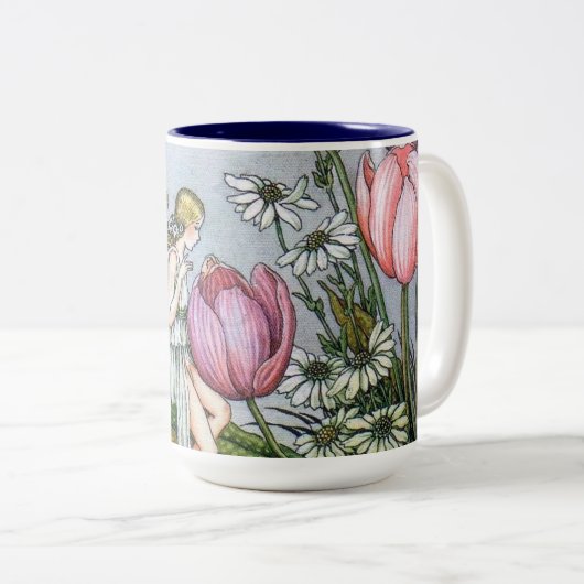 Fairy and Tulips Two Tone Mok (Voorkant rechts)