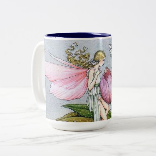 Fairy and Tulips Two Tone Mok (Voorkant links)