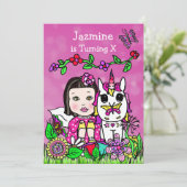 Fairy and Unicorn Invitation d'anniversaire (Debout devant)