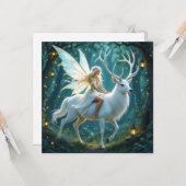 Fairy and White Deer Magical Forest Kaart (Voorkant / Achterkant in situ)