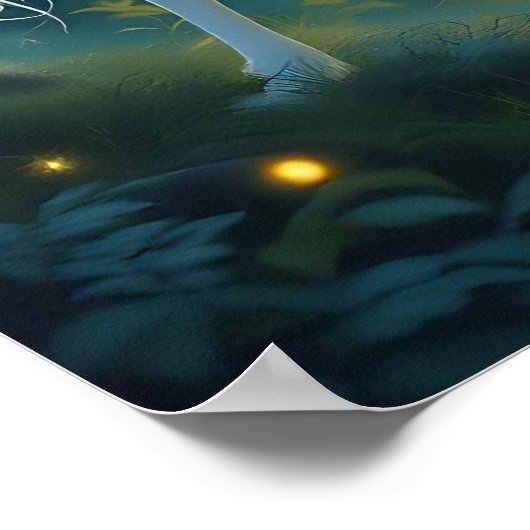 Fairy and White Deer Magical Forest Poster (Hoek)