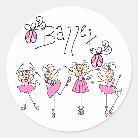 Fairy Angel Ballet Ronde Sticker (Voorkant)