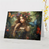 Fairy Art Groeten Kaart (Gele Bloem)