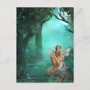 Fairy assis sur une patte de champignon Carte post