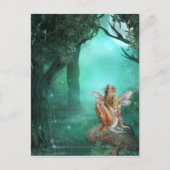 Fairy assis sur une patte de champignon Carte post (Devant)