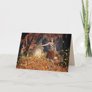 FAIRY AUTOMNE IMAGINAIRE ART CARTE D'ANNIVERSE