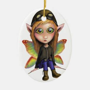 Fairy Aviator Keramisch Ornament
