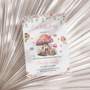 Fairy Baby shower roze lavendelbloem Kaart