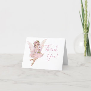 Fairy Baby shower Waterverf Hartelijk dank Bedankkaart
