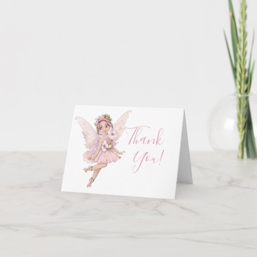 Fairy Baby shower Waterverf Hartelijk dank Bedankkaart (Voorkant)