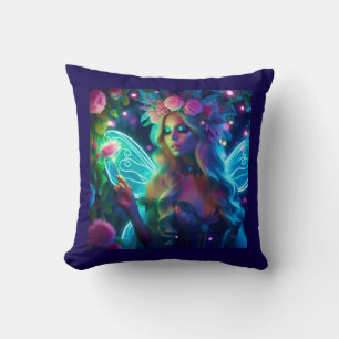 fairy beautiful and neon with flowers kussen