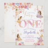 Fairy Birthday Invitation Fairy Garden Anniversair (Devant / Derrière)
