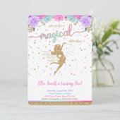 Fairy Birthday Invitation Kaart (Staand voorkant)