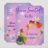 Fairy Birthday Invitation Kaart (Voorkant / Achterkant)