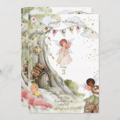 Fairy Birthday Invitation Kaart (Voorkant / Achterkant)
