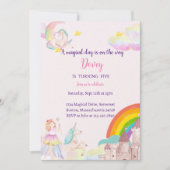 Fairy Birthday Invitation Rainbow Unicorn Party (Devant)