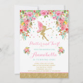 Fairy Birthday Invitation Whimsical Magical Party (Devant)