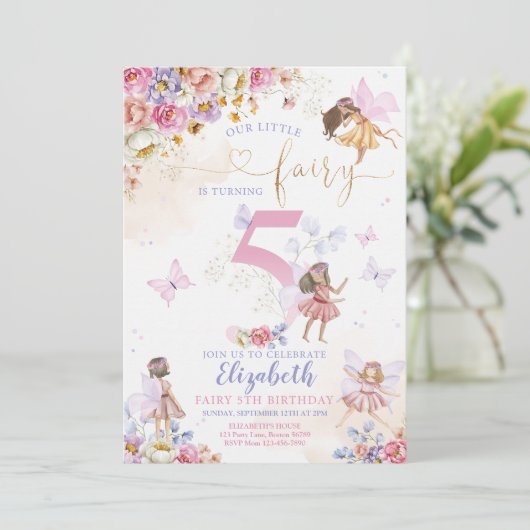 Fairy Birthday Kaart (Staand voorkant)