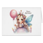 Fairy Birthday Kaart (Voorkant Horizontaal)