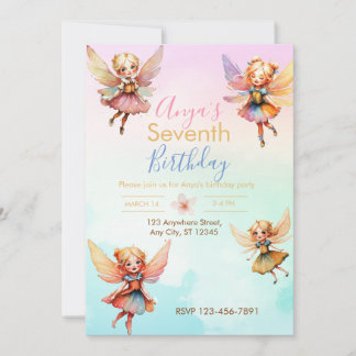Fairy Birthday Party Invitation Feestdagenkaart