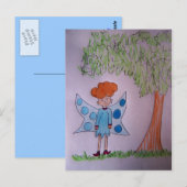 Fairy Blue Briefkaart (Voorkant / Achterkant)