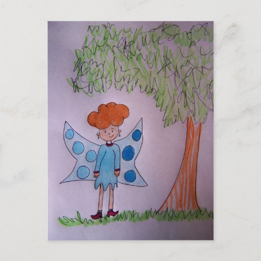Fairy Blue Briefkaart (Voorkant)