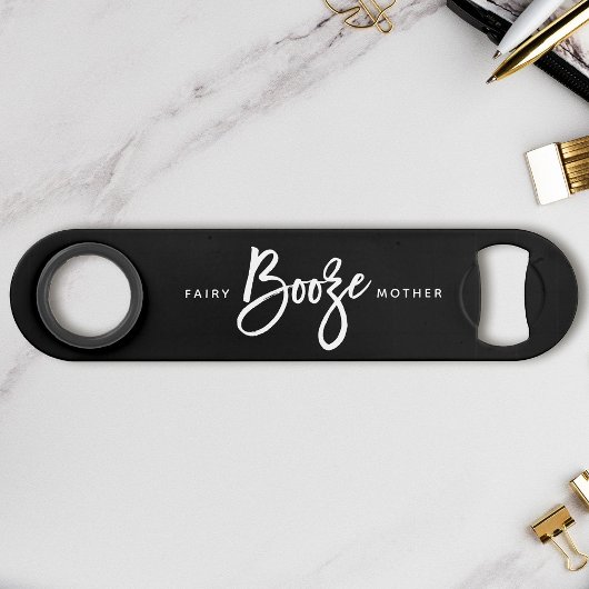 Fairy Booze Moeder Fun Eigen naam Trendy Script Speed Flessenopener