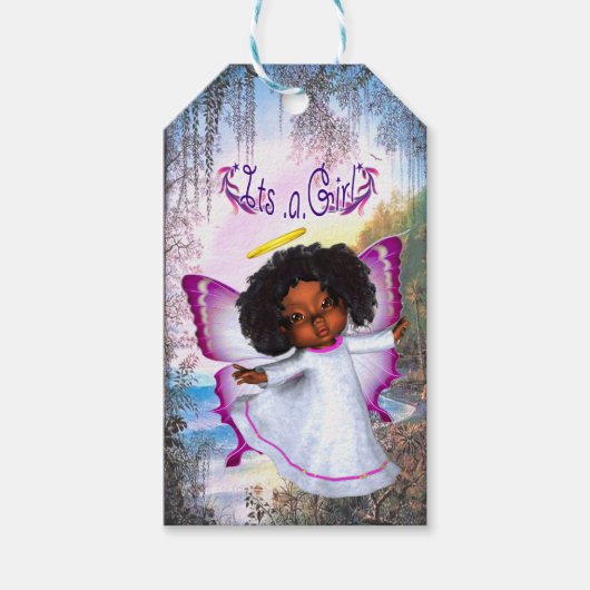 Fairy Butterfly Baby Girls Cadeaulabel (Voorkant)