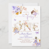 Fairy Butterfly Magical Wildflower 1e verjaardag Kaart (Voorkant)