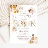 Fairy Butterfly Magical Wildflower 4e verjaardag Kaart