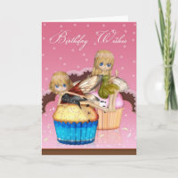 Fairy Cake Carte de voeux d'anniversaire