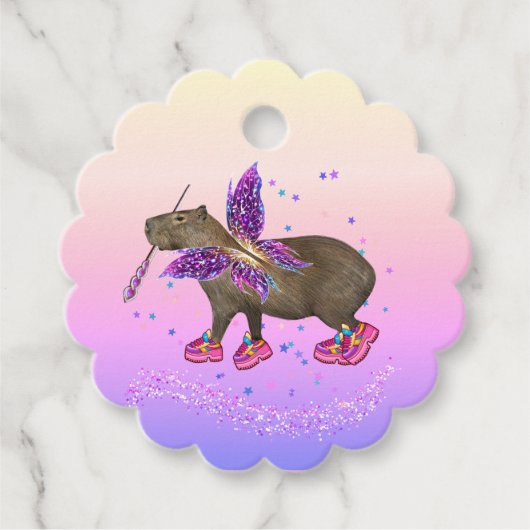 Fairy Capybara Magic Bedankjes Labels (Voorkant)