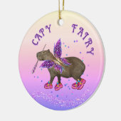 Fairy Capybara Magic Keramisch Ornament (Links)