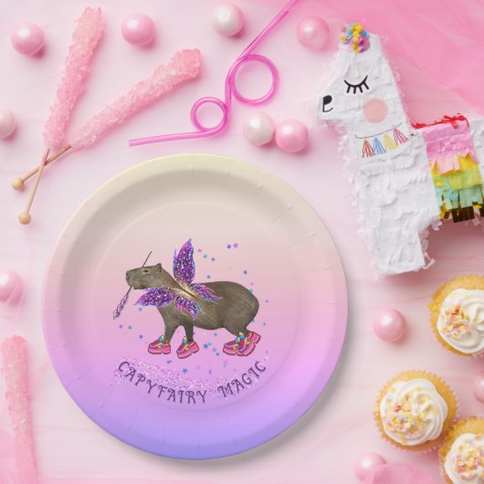 Fairy Capybara Magic Papieren Bordje (Feest)