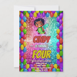 Fairy Cartoon invitation d'anniversaire pour enfan