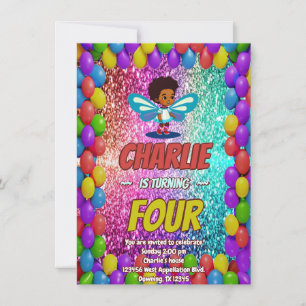 Fairy Cartoon invitation d'anniversaire pour enfan