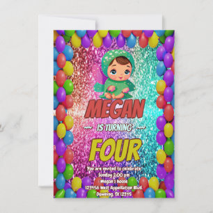 Fairy Cartoon invitation d'anniversaire pour enfan
