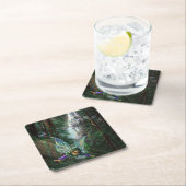 Fairy Castle Forest Vierkante Kartonnen Onderzetter (Insitu)