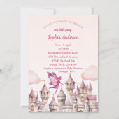 Fairy Castle Girl Baby shower Invitation Card (Devant)