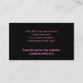 Fairy Castle Pink Dot Visitekaartje (Achterkant)