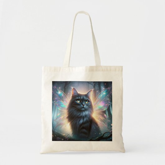 Fairy Cat Inspired by Celtic Folklore Cat-sìth Tote Bag (Voorkant)