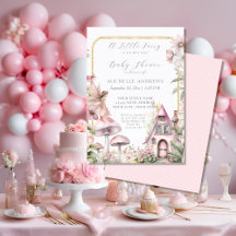 Fairy Cottage Floral Mushroom Meisje Baby shower