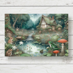 Fairy Cottage Frog Cottagecore Toad Pond Decoupage Tissuepapier