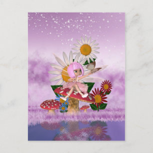 Fairy Digital Art Post Kaart - Schattige Briefkaar