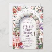 Fairy Door Bruin Haar Fairy Eerste Verjaardagsfees Kaart (Voorkant)