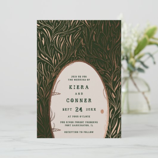 Fairy door Irish Folklore Fairytale Tree Weddensch Kaart (Staand voorkant)