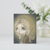 Fairy Dragon briefkaart groen (Staand voorkant)